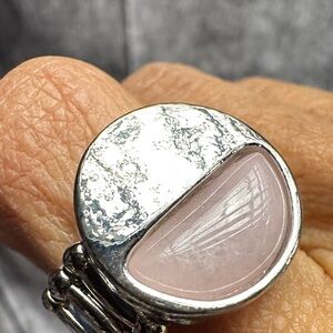 Chic Silver and Pink Women's Ring